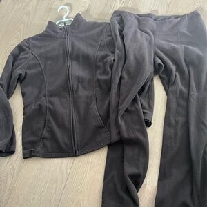 Brown Fleece Jacket and Pants Set